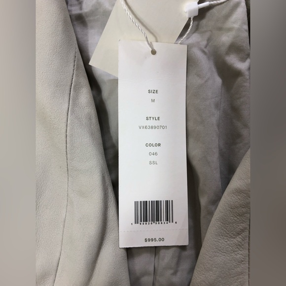 NWT $995 Vince Leather Scuba Jacket Coat in Sierra Silve - Picture 6 of 6